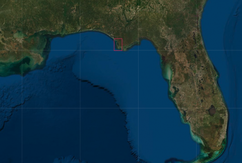 satellite image showing location of Cape San Blas and St Joseph Peninsula in Florida