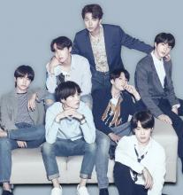 photo of the seven members of the musical group BTS